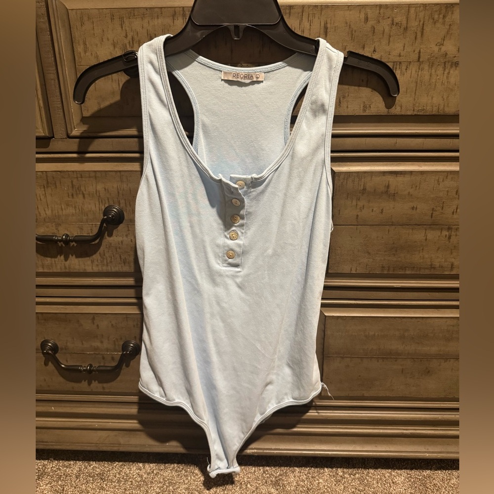 ReoRia Light Blue Sleeveless Bodysuit